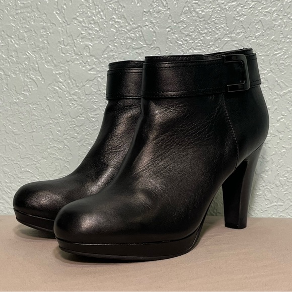 Giani Bernini Shoes - GIANI BERNINI Netty Black Heeled Leather Ankle Boots Size 5.5